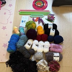Colorful Yarn and Knitting Loom Set